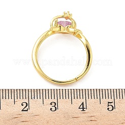 Brass Micro Pave Cubic Zirconia Finger Rings&nbsp;RJEW-H258-08G