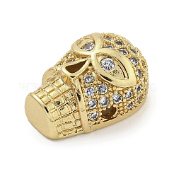 Brass Micro Pave Clear Cubic Zirconia Beads&nbsp;ZIRC-P119-15G