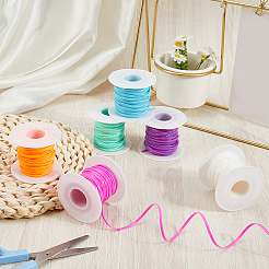 6 Rolls 6 Colors PVC Plastic Rattan Wicker Strips&nbsp;DIY-CY0001-96