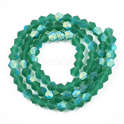Imitate Austrian Crystal Bicone Frosted Glass Beads Strands&nbsp;GLAA-F029-TM3mm-A10