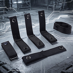 6Pcs Polyester Tactical Webbing Press Stud Straps&nbsp;AJEW-UN0005-67