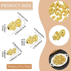 15Pcs 3 Styles Alloy Beads&nbsp;FIND-YW0010-56