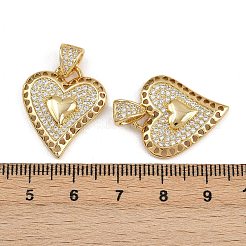 Brass Micro Pave Cubic Zirconia Pendants&nbsp;ZIRC-I367-07G-15