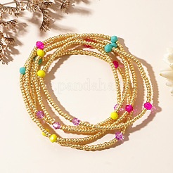3Pcs 3 Styles Bohemian Glass Seed Beads Stretch Bracelet for Women&nbsp;LN2670-1