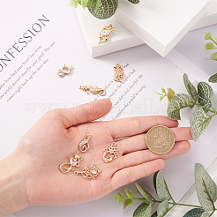 16Pcs 8 Style Brass Micro Pave Cubic Zirconia Pendants&nbsp;KK-CF0001-02