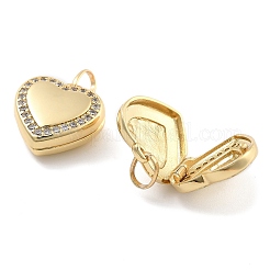 Brass Pave Clear Cubic Zirconia Pendants&nbsp;KK-U009-11D-G