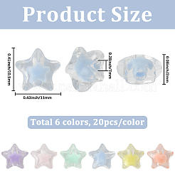 120Pcs 6 Colors Transparent Acrylic Beads&nbsp;TACR-SC0001-49