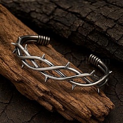 Gothic Alloy Thorns Open Cuff Bangles&nbsp;WG82058-01