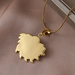 316 Surgical Stainless Steel with Synthetic Turquoise Sunflower Pendant Necklaces for Women&nbsp;EA3001