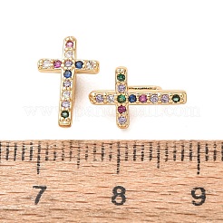 Easter Brass Micro Pave Colorful Cubic Zirconia Slide Charms&nbsp;CU-K002-22G