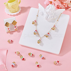 8Pcs 4 Colors Glass Seed Beaded Cupcake Pendants&nbsp;FIND-TA0009-15