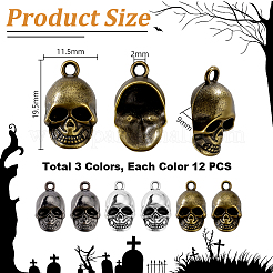 36Pcs 3 Colors Tibetan Style Alloy Pendants&nbsp;FIND-GA0008-10