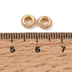 925 Sterling Silver Micro Pave Clear Cubic Zirconia Spacer Beads&nbsp;SE-CBAF1B2-18B-G