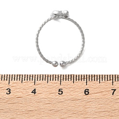 304 Stainless Steel Cuff Rings for Women&nbsp;RJEW-B118-01P