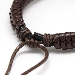 Trendy Unisex Casual Style Leather Wrapped PU Leather Bracelets&nbsp;BJEW-L308-15