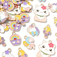 60Pcs 6 Styles Alloy Enamel Pendants&nbsp;ENAM-CJ0004-90