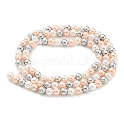 Electroplated Shell Pearl Beads Strands&nbsp;SHEL-F008-03A-04