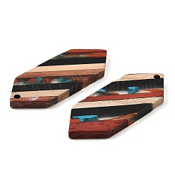 Transparent Resin & Walnut Wood Pendants&nbsp;X-RESI-E050-06