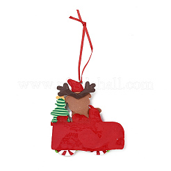 Christmas Car Handmade Polymer Clay Pendant Decorations&nbsp;HJEW-P017-03B