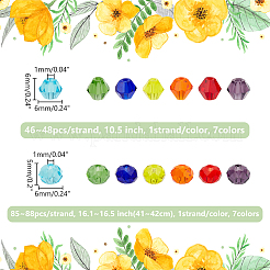 14 Strands 14 Style Imitate Austrian Crystal Bicone Glass Beads Strands&nbsp;GLAA-WR0001-01