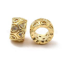 Rack Plating Brass Micro Pave Cubic Zirconia European Beads&nbsp;KK-C010-13