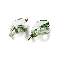 Inner Dried Flower Transparent Resin Pendants&nbsp;RESI-A043-02B