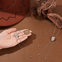 2Pcs Adjustable Brass Curb Chains Cowboy Hat Sweater Lariat Necklaces&nbsp;NJEW-UN0001-78P