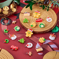 20Pcs 10 Styles Christmas Theme Rsin Pendants&nbsp;RESI-TA0004-85