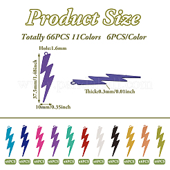 66Pcs 11 Colors Spray Painted 430 Stainless Steel Filigree Pendants&nbsp;STAS-TA0002-18