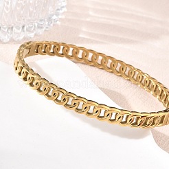 304 Stainless Steel Ring Link Chain Hinged Cuff Bangles&nbsp;SA-CBAB92B-09G