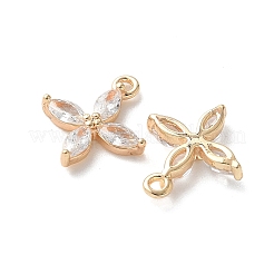 Real 18K Gold Plated Brass Cubic Zirconia Charms&nbsp;X-KK-R037-157G