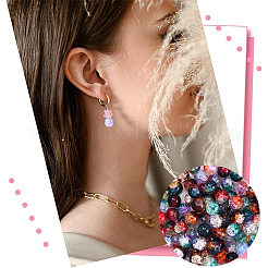 DIY Round Crackle Glass Beads Bracelets Making Kits&nbsp;DIY-YW0016-06