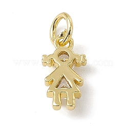 Brass Micro Pave Cubic Zirconia Charms&nbsp;ZIRC-F132-22G