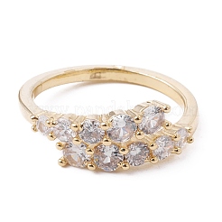 Clear Cubic Zirconia Open Cuff Ring&nbsp;RJEW-F124-04G