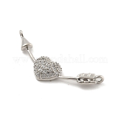 Brass Micro Pave Clear Cubic Zirconia Connector Charms&nbsp;LS-KK-H467-02P