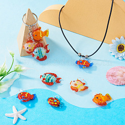 5Pcs 5 Colors Handmade Lampwork Pendants&nbsp;LAMP-TA0002-67A
