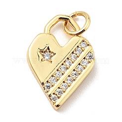 Brass Micro Pave Cubic Zirconia Pendants&nbsp;KK-E015-17G