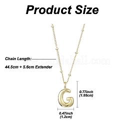 1Pc Initial Letter Brass Pendant Necklaces&nbsp;NJEW-YW0001-24G