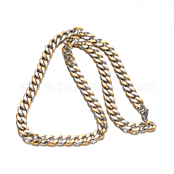 304 Stainless Steel Cuban Link Chain Necklaces & Bracelets Jewelry Sets&nbsp;SJEW-I081-04-10mm