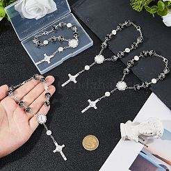 4Pcs Cross with Jesus Alloy Charm Bracelets&nbsp;BJEW-DC0001-09