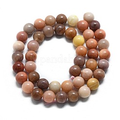 Natural Petrified Wood Round Beads Strands&nbsp;G-D356-C01-8mm