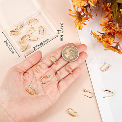 24Pcs 6 Style Rack Plating Brass Pave Cubic Zirconia Earring Hooks&nbsp;KK-BBC0012-31