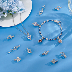 30Pcs Alloy Hollow Teardrop Bead Cage Pendants&nbsp;KK-PH0014-16
