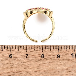 Brass Micro Pave Cubic Zirconia Cuff Open Rings&nbsp;RJEW-F204-07B-G