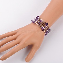 Natural Amethyst Chip Warp Bracelets&nbsp;X-BJEW-JB01517-02
