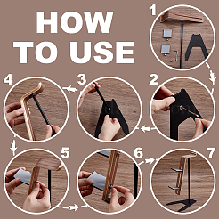 Aluminum Alloy Headset Display Riser Stands with Wood Support&nbsp;ODIS-WH0007-85