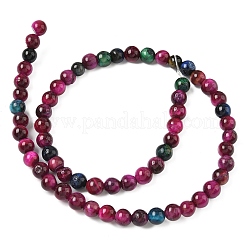 Grade AB Natural Tiger Eye Beads Strands&nbsp;G-F591-18-6mm-06
