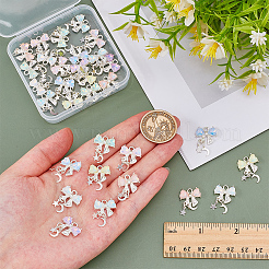 32Pcs 8 Colors Alloy Rhinestones Bowknot Pendants&nbsp;FIND-AR0006-14