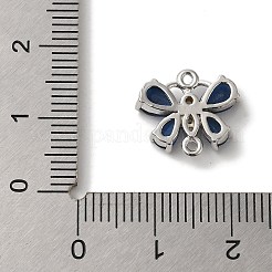 Rack Plating Brass Pave Clear Cubic Zirconia Butterfly Links Connector Charms&nbsp;KK-A229-10P