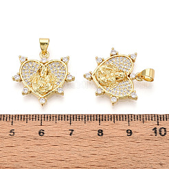 Brass Micro Pave clear Cubic Zirconia Pendants&nbsp;ZIRC-N039-165-NF